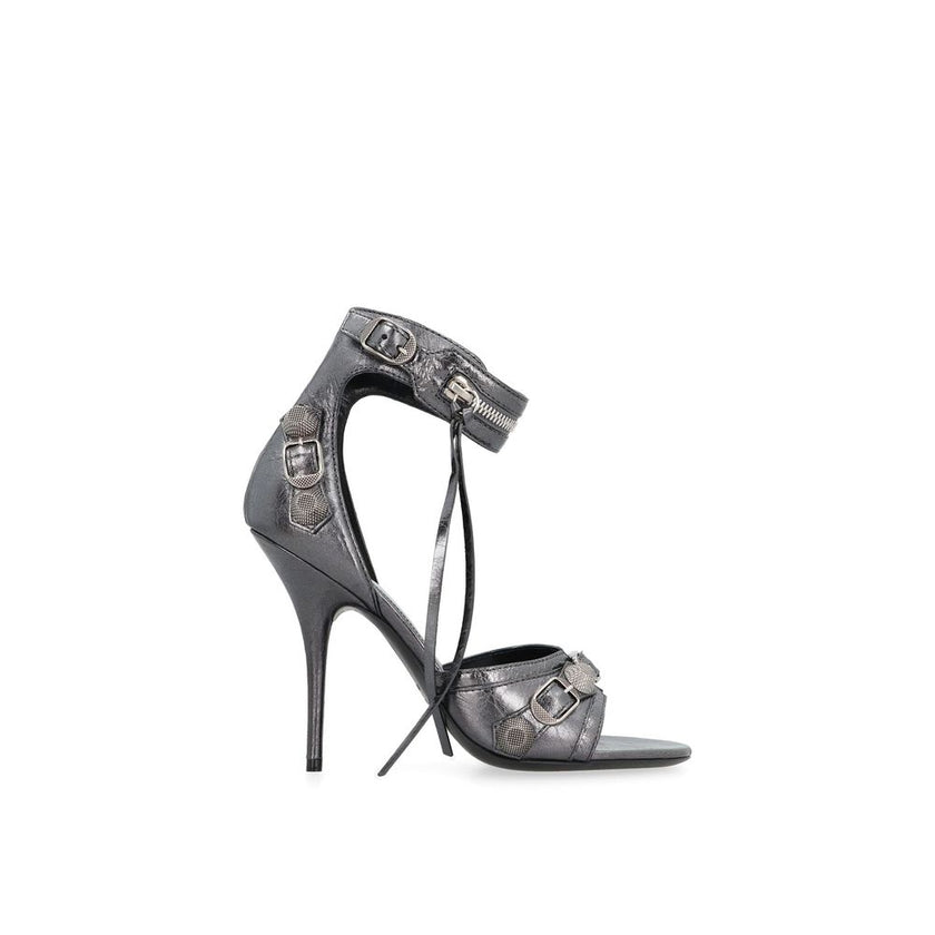 Gray Calfskin Stiletto Heel SandalsDescription: – Composition: 100% calf leather – Inner: Leather – Insole: Leather – Sole: Leather – Round toe – Adjustable ankle buckle closure – Heel 11 cm – Decorative studs – Made in Italy – Gender: WOMEN –Gray Calfski