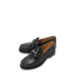 Black Calfskin Slip-On LoafersDescription: – Composition: 100% calf leather – Inner: Leather – Insole: Leather – Sole: Leather – Round toe – Grained-effect – Slip-on design – Glossy trim – Extrawide insole – Silver-tone ‘Gancini’ hardware – Made in Italy
