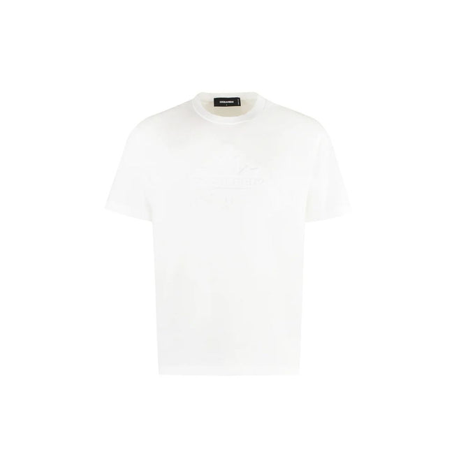 White Cotton T-ShirtDescription: – Composition: 100% Cotton – Round neck – Ribbed trims – Back logo detail – Short sleeve – Machine wash (delicate) – Made in Italy – Gender: WOMEN – Size & Fit: The model is 170 cm and wears size 38 IT.White Cotton T-Shirt