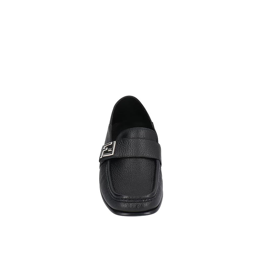 Black Calfskin Slip-On LoafersDescription: – Composition: 100% calf leather – Inner: Leather – Insole: Leather – Sole: Leather – Textured leather – Square toe – Branded insole – Silver-tone metal logo detail – Made in Italy – Gender: MEN –Black Calfskin S