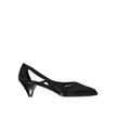 Black Silk Mid Heel PumpsDescription: – Composition: 100% Silk – Inner: Leather – Insole: Leather – Sole: Rubber – Pointed toe – Cut-out detail – Branded insole – Slip-on design – Heel 5,5 cm – Side small logo detail – Made in Italy – Gender: WOMEN –Black