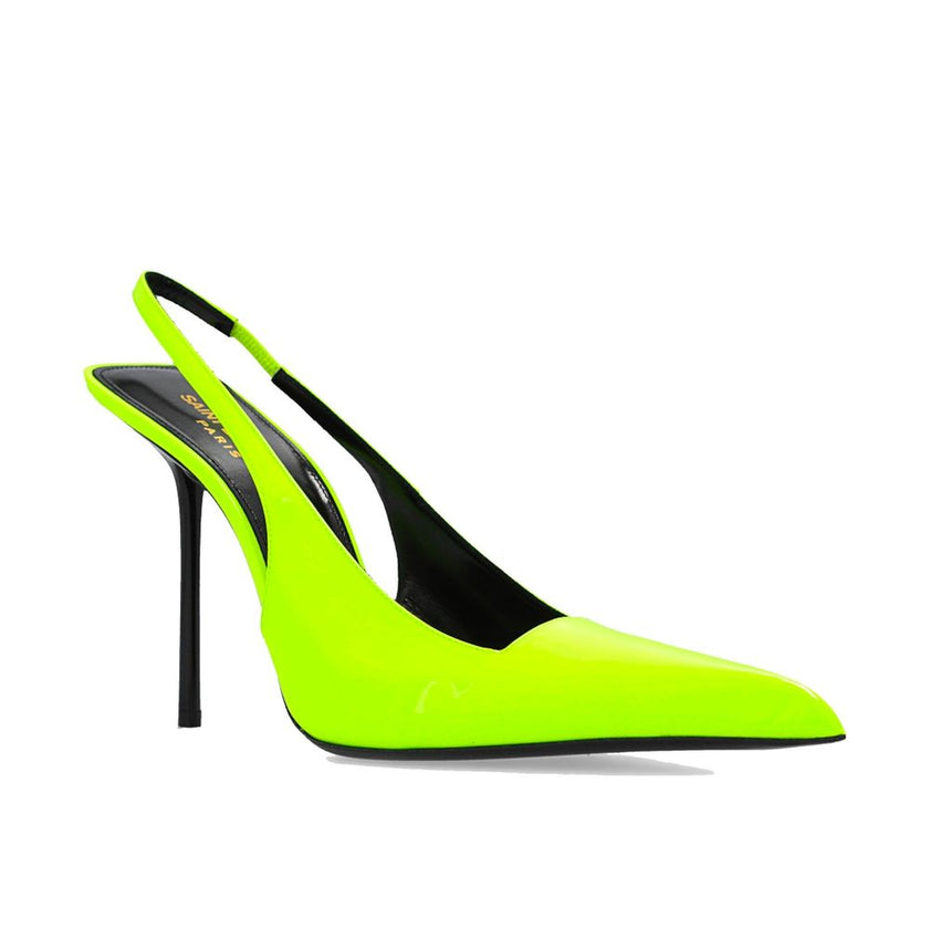 Yellow Calfskin High Heel PumpsDescription: – Composition: 100% calf leather – Patent leather – Leather lining, insole, sole – Pointed toeline – Branded insole – Heel 10,5 cm / 4,1 in – Made in Italy –Yellow Calfskin High Heel Pumps${tagsSaint LaurentYell