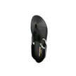 Black Calfskin Strap-On SandalsDescription: – Composition: 100% calf leather – Inner: Leather – Insole: Leather – Sole: Leather – Round toe – Branded insole – Slip-on design – Smooth grain leather – Thong strap – Silver-tone ring hardware detailing – Made