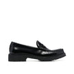 Black Calfskin Slip-On LoafersDescription: – Composition: 100% calf leather – Inner: Leather – Insole: Leather – Sole: Rubber – slip on – Round toe – Patent effect – Iconic YSL logo – Made in Italy – Gender: MEN –Black Calfskin Slip-On Loafers${tagsSaint