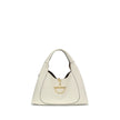 White Calf Leather Bos Taurus Shoulder BagThe Softbit maxi Shoulder Bag by Gucci is an imposing and elegant accessory, ideal for those seeking space and style. Crafted in refined black grained leather, it offers rich texture and lasting strength. Gold-ton