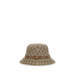 Beige Polyester Bucket HatThe GG Supreme fabric Bucket Hat by Gucci combines style and functionality in a distinctive accessory. Made of GG fabric, it is enhanced by a leather strap with GG detail and completed with an inner lining, for a model that combi