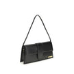 Black Calf Leather Bos Taurus Shoulder BagThe Le Bambino Long Shoulder Bag by Jacquemus is a sophisticated accessory that combines contemporary elegance and functionality. Featuring a flat top handle and an adjustable and removable shoulder strap, it offe