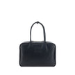 Black Calf Leather Bos Taurus HandbagMiu Miu’s Beau Leather Handbag is an elegant and refined accessory perfect for those seeking a touch of everyday luxury. Made of high-quality leather, it features two tubular leather handles that provide a comfortable