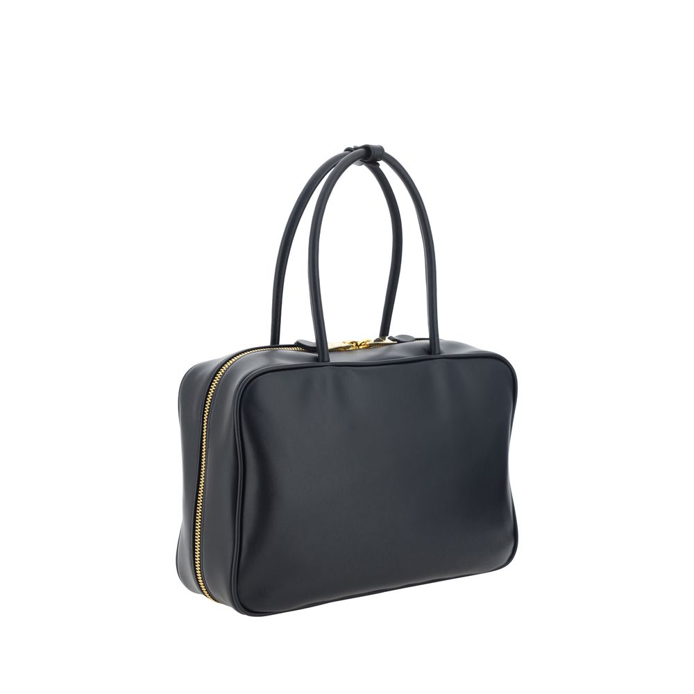Black Calf Leather Bos Taurus HandbagMiu Miu’s Beau Leather Handbag is an elegant and refined accessory perfect for those seeking a touch of everyday luxury. Made of high-quality leather, it features two tubular leather handles that provide a comfortable