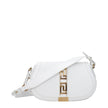 White Leather Crossbody BagDescription: The product with MPN 10071281A051341W00V and code F80291 leather in white is a crossbody bags designed by Versace. It has features like front logo, adjustable shoulder, removable shoulder. Additional Info: Style: St
