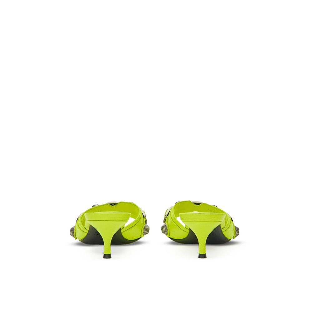 Yellow Leather MulesBalenciaga Fluorescent Yellow Cagole Mule Slippers. Slightly pointed, in fluorescent yellow leather, with a studded strap and silver-tone hardware. Composition: 100% Leather Internal SKU: 25GIU236 Brand SKU: 69435WAD4E7381Yellow Leathe