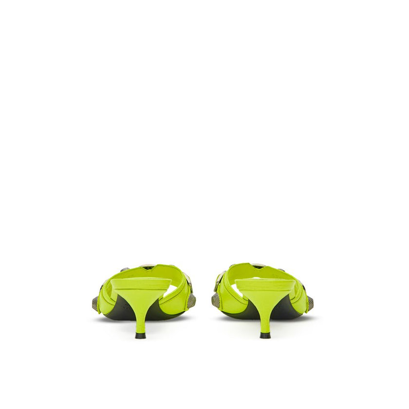 Yellow Leather MulesBalenciaga Fluorescent Yellow Cagole Mule Slippers. Slightly pointed, in fluorescent yellow leather, with a studded strap and silver-tone hardware. Composition: 100% Leather Internal SKU: 25GIU236 Brand SKU: 69435WAD4E7381Yellow Leathe