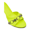 Yellow Leather MulesBalenciaga Fluorescent Yellow Cagole Mule Slippers. Slightly pointed, in fluorescent yellow leather, with a studded strap and silver-tone hardware. Composition: 100% Leather Internal SKU: 25GIU236 Brand SKU: 69435WAD4E7381Yellow Leathe