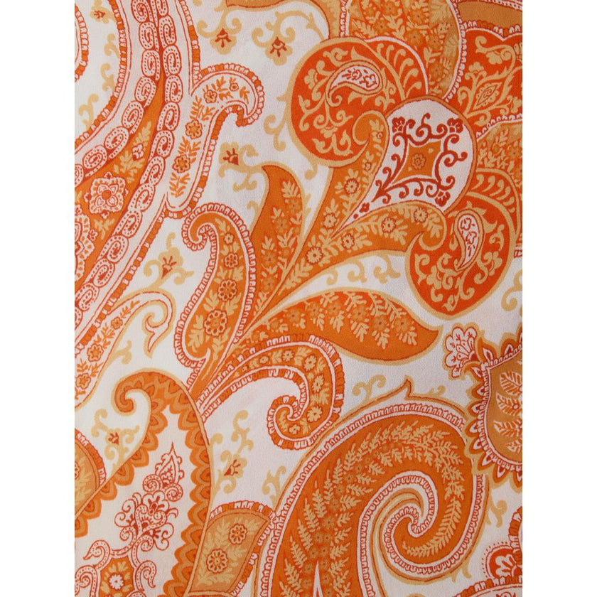 Bicolor Viscose Casual DressWhite and Orange Kaftan with Etro Print. In soft viscose with iconic Etro allover print, V-neck closed with lace, wide sleeve, two side welt pockets, side slits. Loose fit Composition: 100% Viscose Internal SKU: 25GIU121 Brand