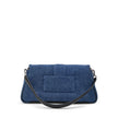 Blue Cotton HandbagJacquemus Bambimou Cotton Denim and Leather Shoulder Bag. Flap opening with a covered snap button, single compartment with an internal pocket, adjustable and removable leather shoulder strap, and an external patch pocket on the back. Bl