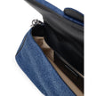 Blue Cotton HandbagJacquemus Bambimou Cotton Denim and Leather Shoulder Bag. Flap opening with a covered snap button, single compartment with an internal pocket, adjustable and removable leather shoulder strap, and an external patch pocket on the back. Bl
