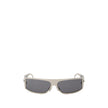 Gray Metal SunglassesBottega Veneta Silver Metal Wraparound Sunglasses. Rectangular wraparound gold metal frame, dark gray lenses, and temple details. Composition: Metal Internal SKU: 25AGO38 Brand SKU: 769241V44508107Gray Metal Sunglasses${tagsBottega Ve