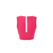 Fuchsia Polyamide Tank TopsGucci Technical Fabric Cropped Top in Fuchsia. In stretch technical fabric, deep round neckline, sleeveless, contrasting white rubberized logo on the side, white half-zip back closure, cropped length. Composition: 80% Polyamide,