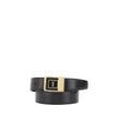 Black Calf Leather Bos Taurus Regular BeltThe Saint Laurent leather Belt is made of high-quality smooth leather, giving it an elegant and refined look. The closure features a buckle with the iconic YSL detail, adding a distinctive and luxurious touch. A v