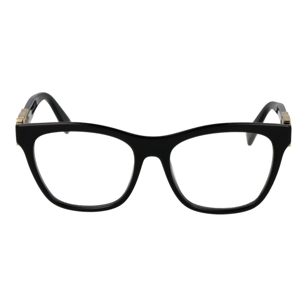 Black Synthetic Frame Glasses with Square Full-Rim Design