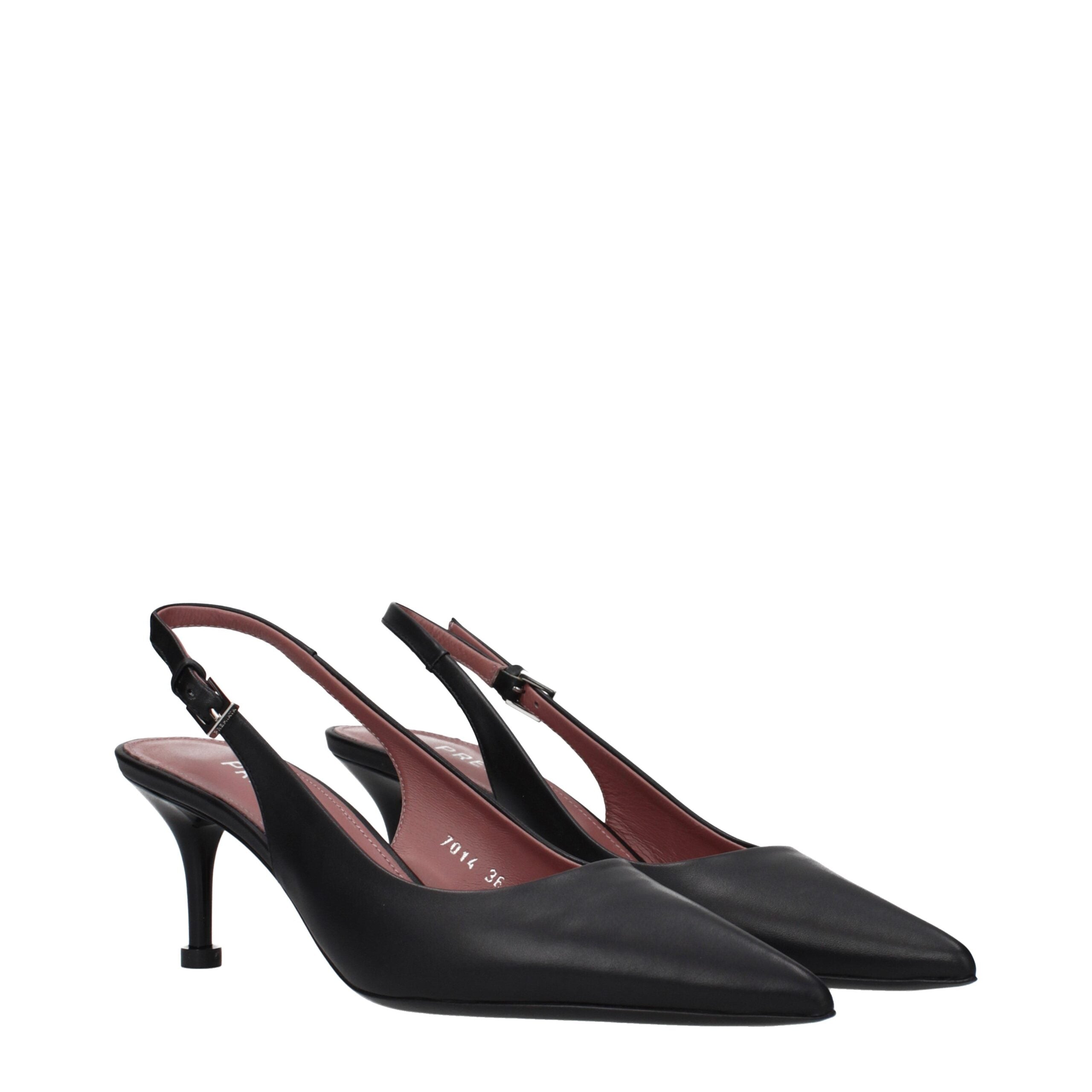 Schwarze Plateau-Sandalen aus Leder von Premiata