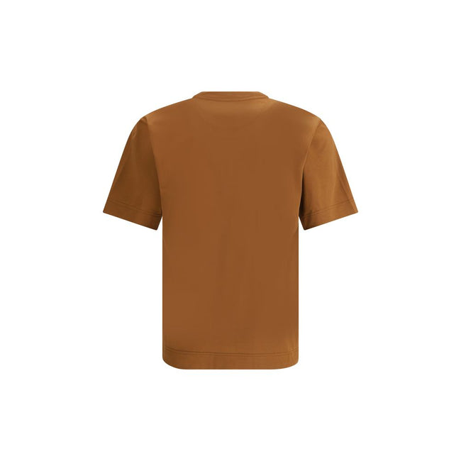 Brown Cotton ClothingThe T-Shirt by Fendi, crafted from pure cotton, stands out for its refined yet essential design. The regular fit, crew neckline, and short sleeves make it a versatile piece suitable for any occasion. The three-dimensional embroidered