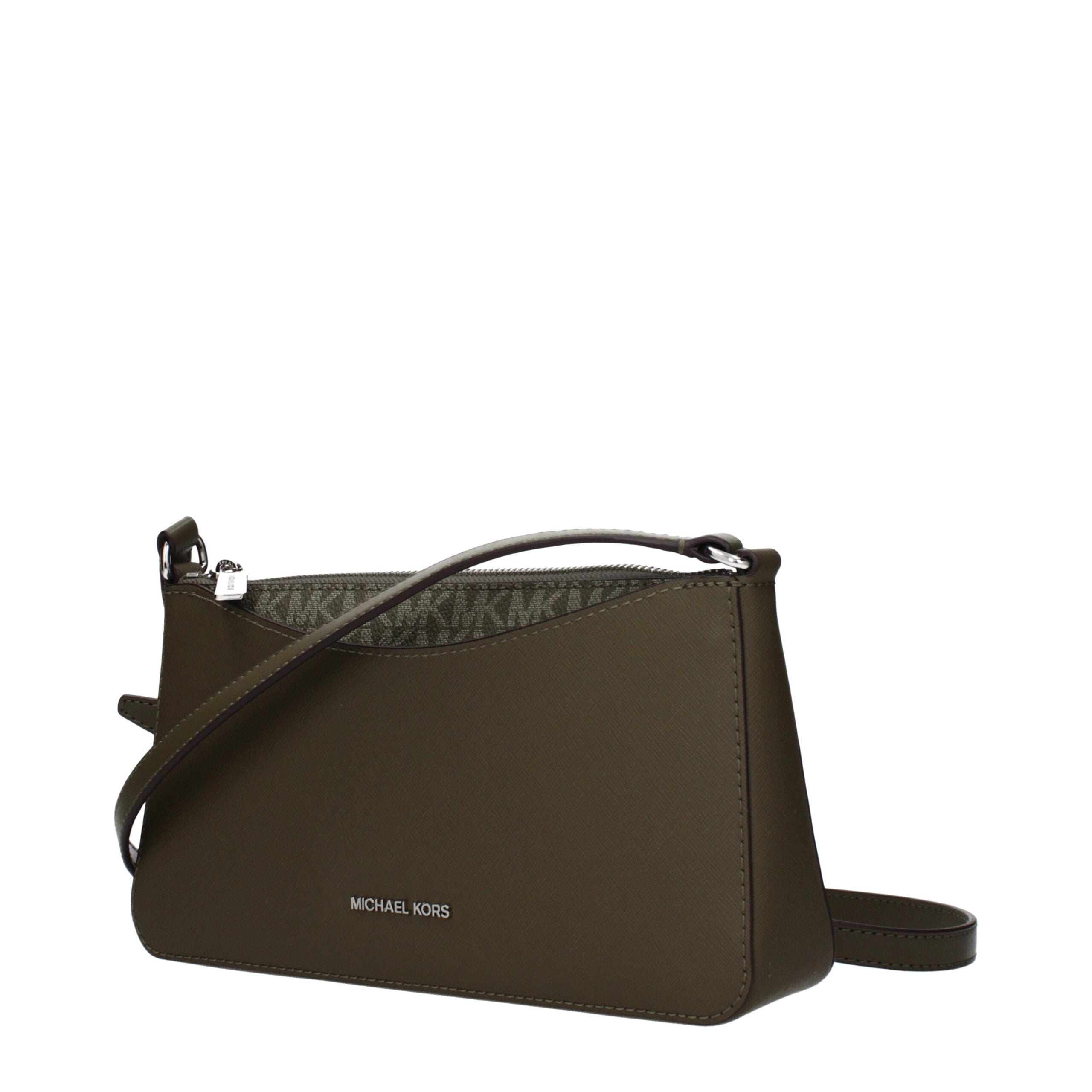 Green Synthetic Crossbody Bag with Logo by Michael Kors