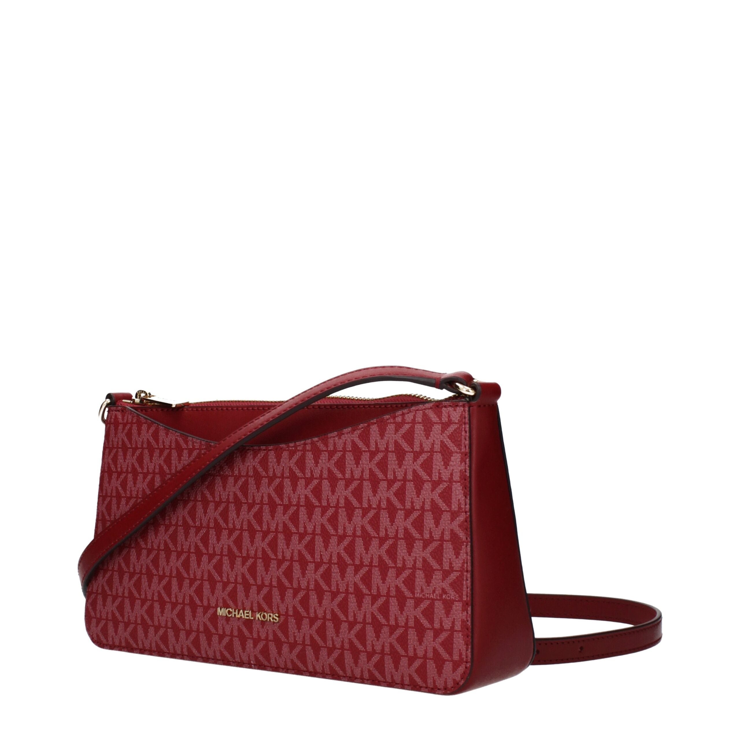 Red Synthetic Crossbody Bag with Logo by Michael Kors