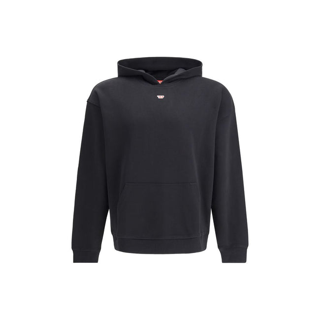 Black Cotton SweatshirtThe S-Boxt-Hood-D Hoodie by Diesel is an essential piece with a relaxed, slightly boxy fit, crafted from organic cotton for natural comfort. Featuring an adjustable hood, kangaroo pocket, and ribbed cuffs and hem, it is completed wi