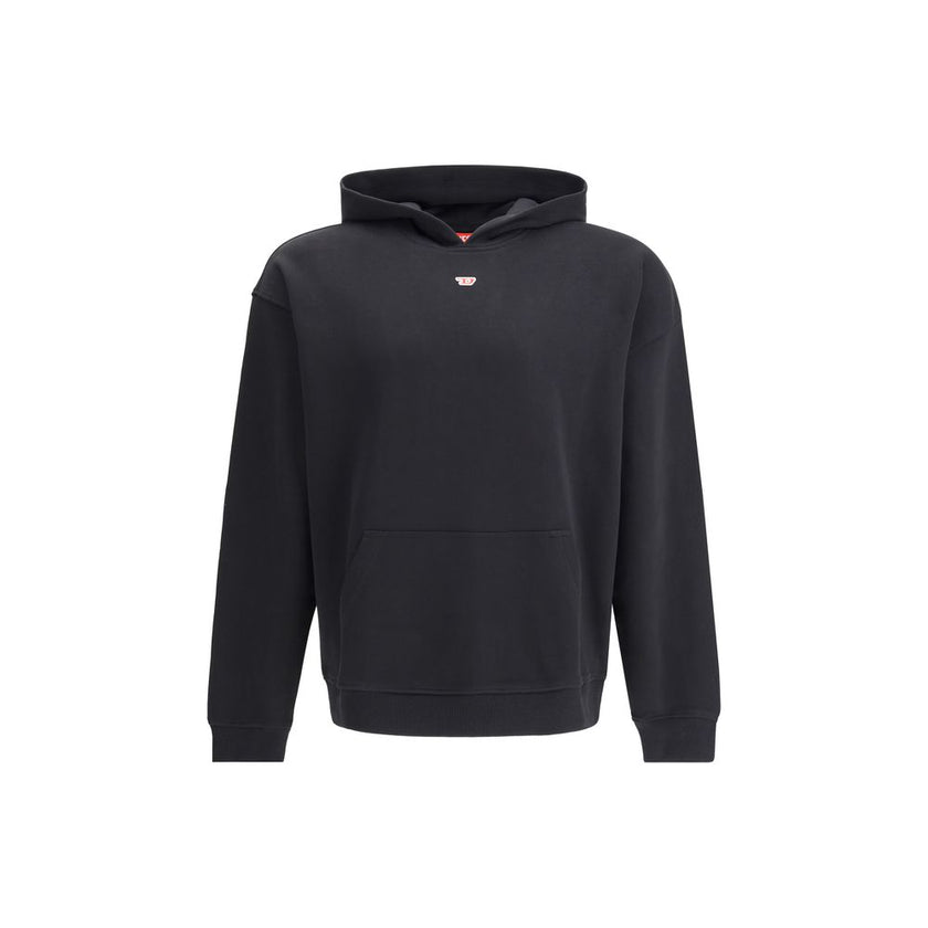 Black Cotton SweatshirtThe S-Boxt-Hood-D Hoodie by Diesel is an essential piece with a relaxed, slightly boxy fit, crafted from organic cotton for natural comfort. Featuring an adjustable hood, kangaroo pocket, and ribbed cuffs and hem, it is completed wi