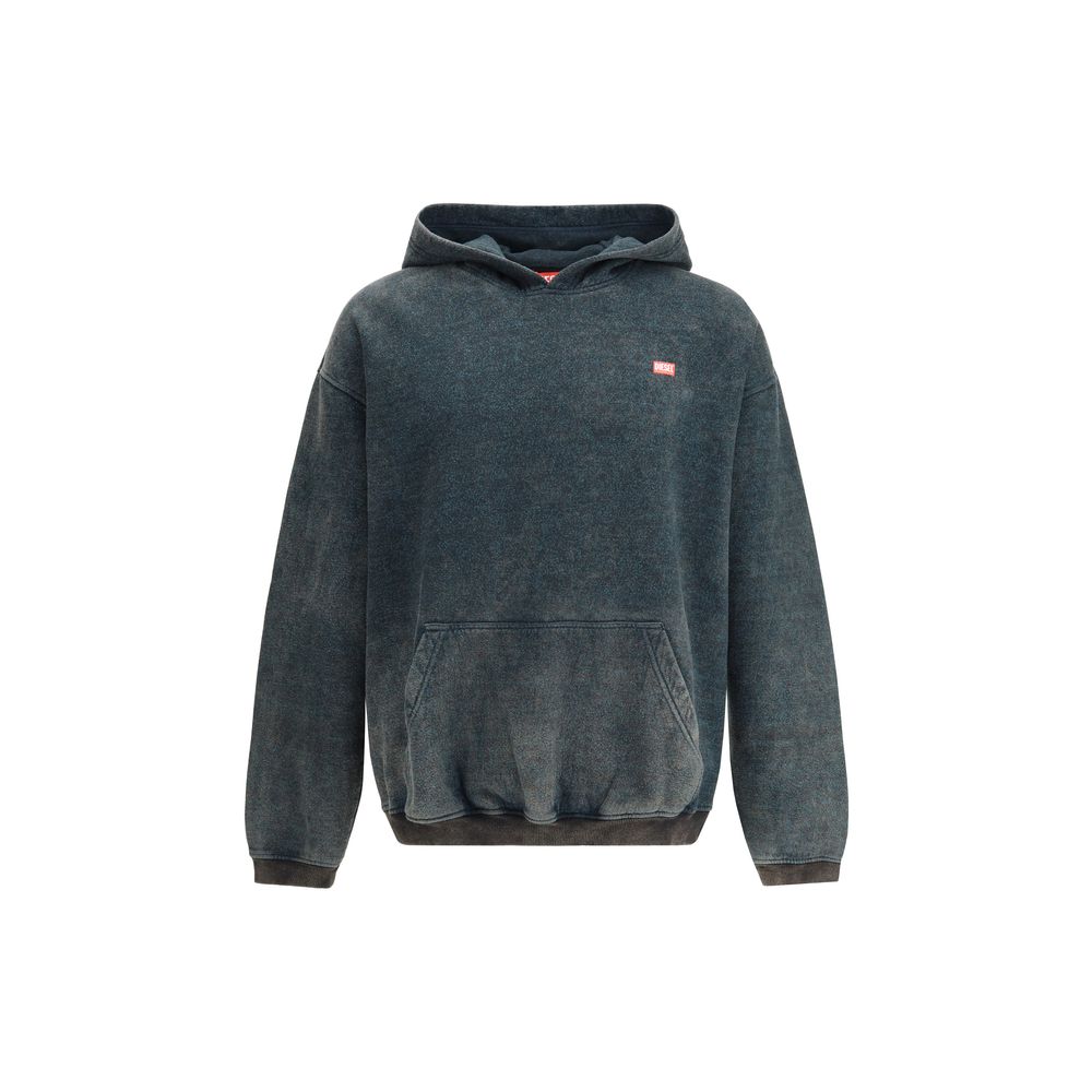 Black Polyester SweatshirtThe S-Kai Hoodie by Diesel is crafted from soft, slightly stretch cotton for exceptional comfort and a relaxed fit. It features a hood, a practical kangaroo pocket, and ribbed cuffs and hem for a refined, modern look. The Diesel