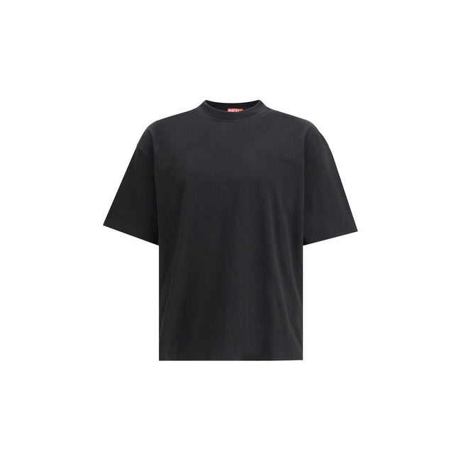 Black Cotton T-ShirtThe T-Boggy-Megoval-D T-shirt by Diesel is crafted from washed organic cotton jersey, featuring a soft, relaxed fit for everyday comfort. Its minimalist design is elevated by a contrasting macro Oval D embroidery on the back and a smal