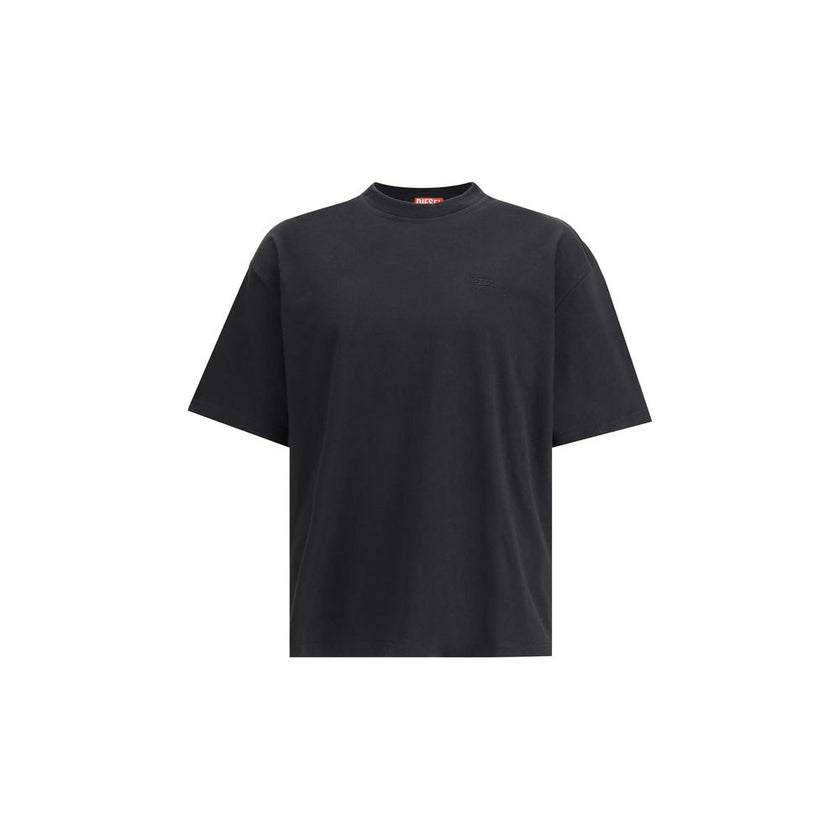 Black Cotton T-ShirtThe T-Boggy-Megoval-D T-shirt by Diesel is crafted from washed organic cotton jersey, featuring a soft, relaxed fit for everyday comfort. Its minimalist design is elevated by a contrasting macro Oval D embroidery on the back and a smal