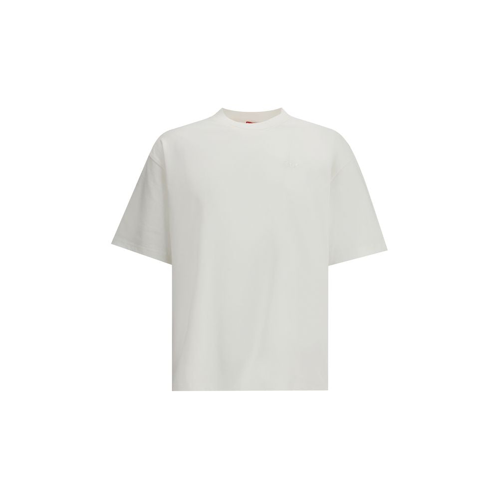 White Cotton T-ShirtThe T-Boggy-Megoval-D T-shirt by Diesel is crafted from washed organic cotton jersey, featuring a soft, relaxed fit for everyday comfort. Its minimalist design is elevated by a contrasting macro Oval D embroidery on the back and a smal