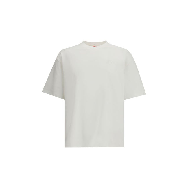 White Cotton T-ShirtThe T-Boggy-Megoval-D T-shirt by Diesel is crafted from washed organic cotton jersey, featuring a soft, relaxed fit for everyday comfort. Its minimalist design is elevated by a contrasting macro Oval D embroidery on the back and a smal
