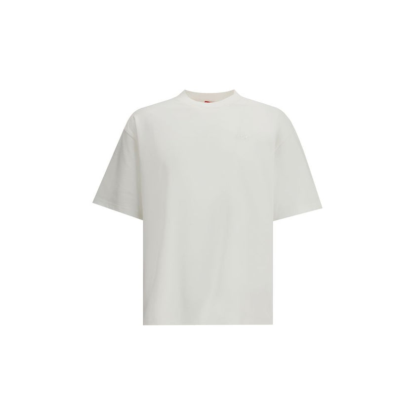 White Cotton T-ShirtThe T-Boggy-Megoval-D T-shirt by Diesel is crafted from washed organic cotton jersey, featuring a soft, relaxed fit for everyday comfort. Its minimalist design is elevated by a contrasting macro Oval D embroidery on the back and a smal