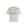 White Cotton T-ShirtThe T-Boggy-Megoval-D T-shirt by Diesel is crafted from washed organic cotton jersey, featuring a soft, relaxed fit for everyday comfort. Its minimalist design is elevated by a contrasting macro Oval D embroidery on the back and a smal