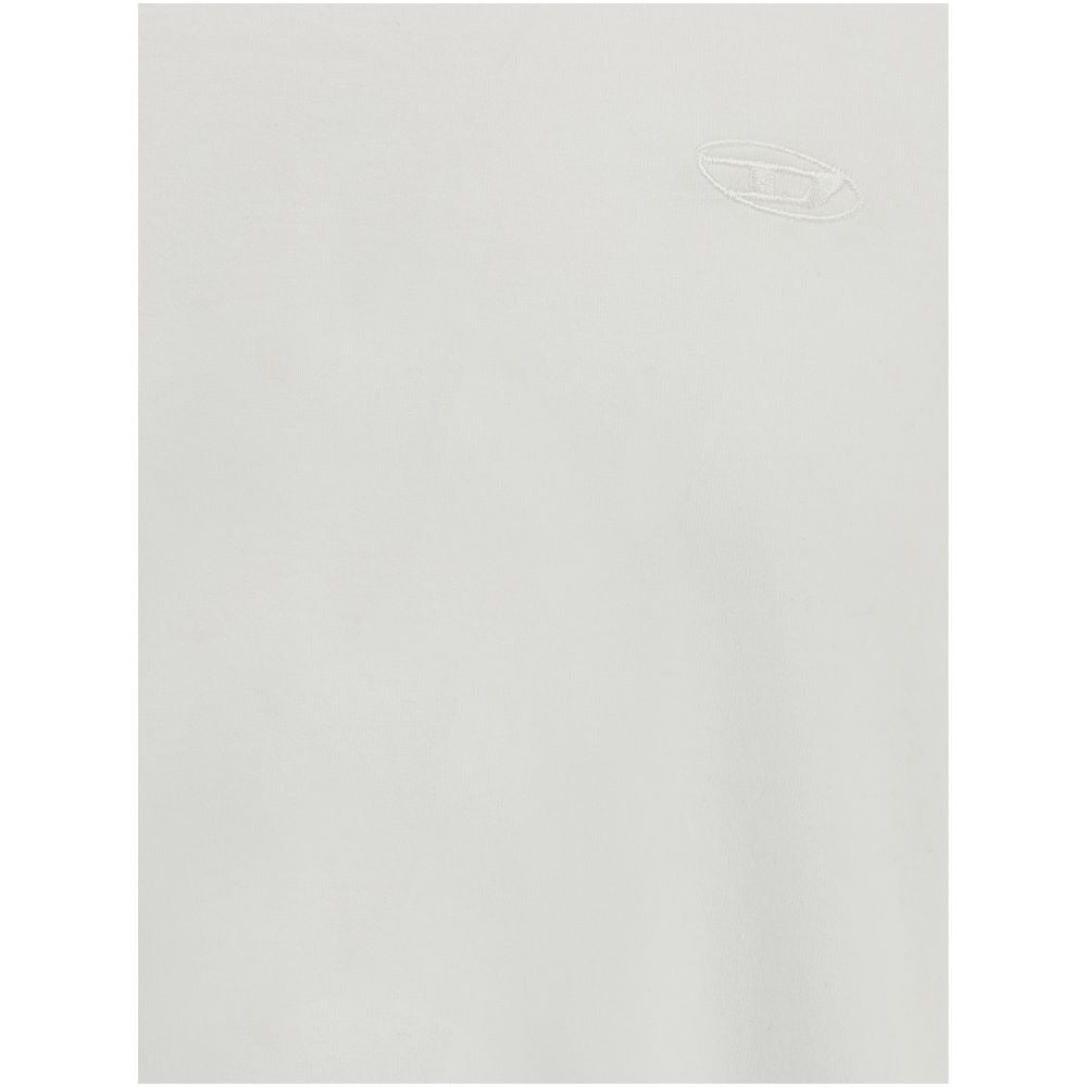White Cotton T-ShirtThe T-Boggy-Megoval-D T-shirt by Diesel is crafted from washed organic cotton jersey, featuring a soft, relaxed fit for everyday comfort. Its minimalist design is elevated by a contrasting macro Oval D embroidery on the back and a smal