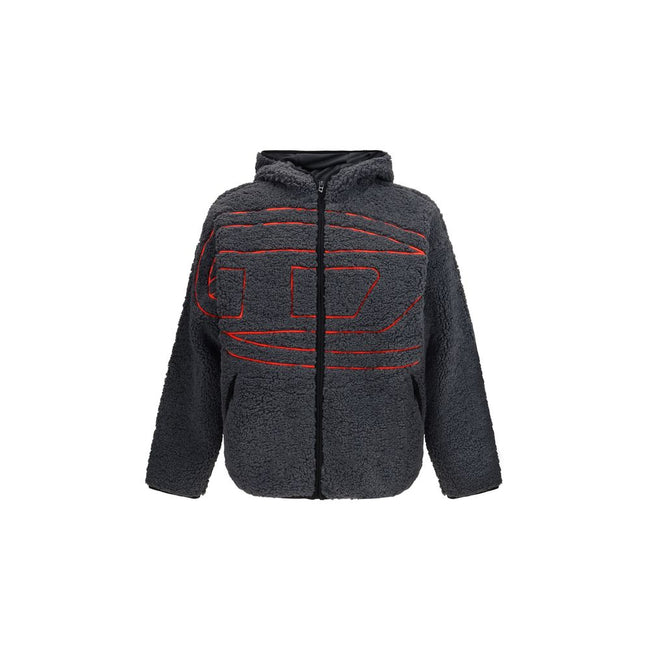 Black Polyester SweatshirtThe S-Zat teddy Hoodie by Diesel features an oversized fit crafted from soft teddy fabric for a cozy, modern look. The design is enhanced by a corded Oval D logo embroidery on the front, while the jersey-lined interior ensures ex