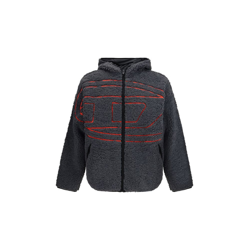 Black Polyester SweatshirtThe S-Zat teddy Hoodie by Diesel features an oversized fit crafted from soft teddy fabric for a cozy, modern look. The design is enhanced by a corded Oval D logo embroidery on the front, while the jersey-lined interior ensures ex