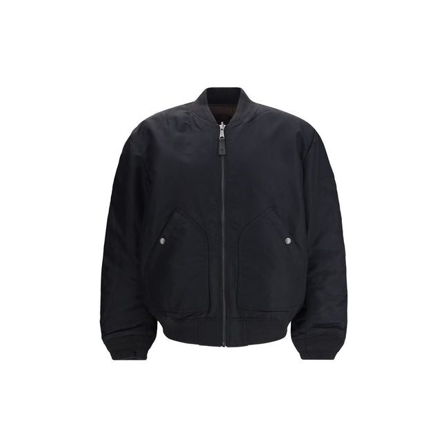 Black Polyamide BomberThe J-Held padded nylon Bomber Jacket by Diesel is crafted from technical fabric made with certified recycled nylon fibers, reflecting the brand’s commitment to sustainability. Lightly padded for warmth and comfort, it features subtl