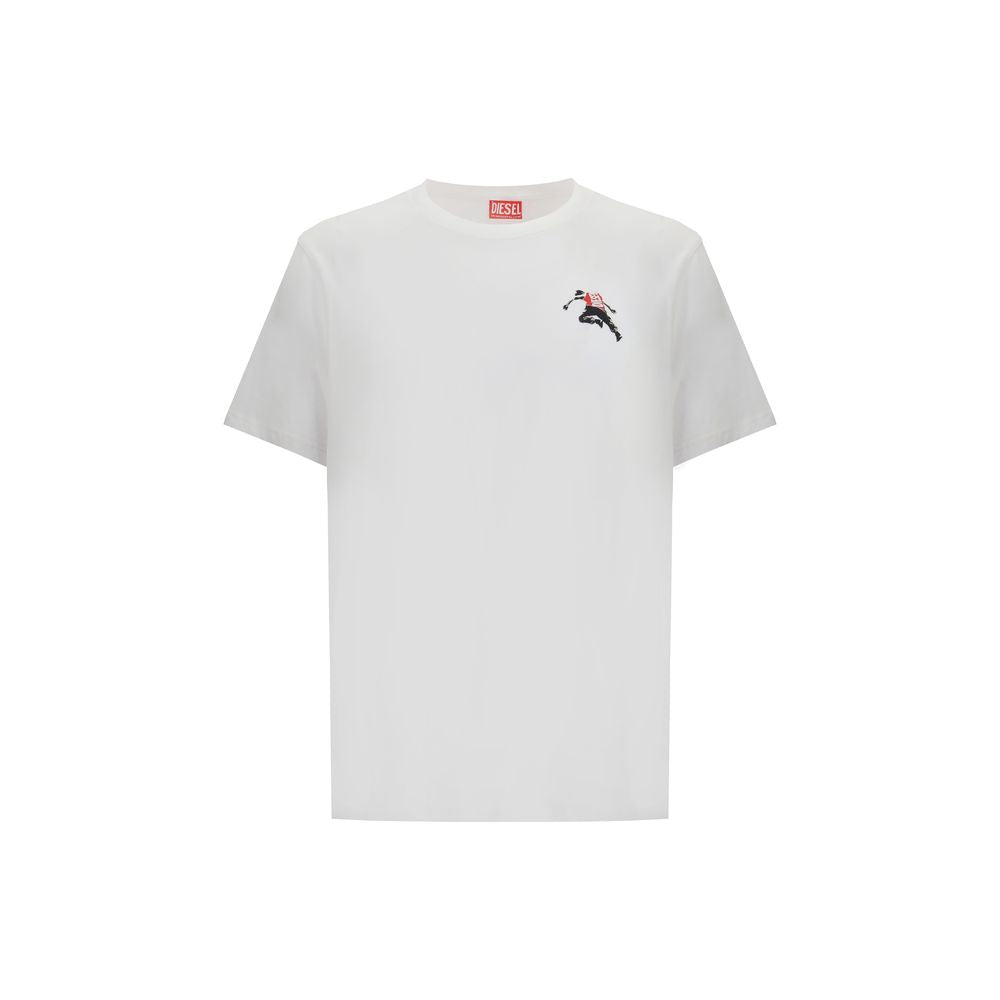 White Cotton T-ShirtThe T-Adjust-T3 T-shirt by Diesel is a short-sleeved cotton tee featuring a classic crew neck. The design is enhanced by a graphic print and a logo detail, adding a modern, urban touch ideal for completing bold everyday looks. Season: