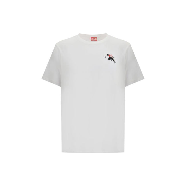 White Cotton T-ShirtThe T-Adjust-T3 T-shirt by Diesel is a short-sleeved cotton tee featuring a classic crew neck. The design is enhanced by a graphic print and a logo detail, adding a modern, urban touch ideal for completing bold everyday looks. Season: