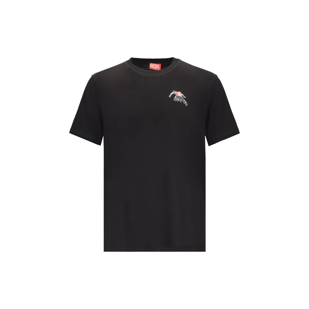 Black Cotton T-ShirtThe T-Adjust-T3 T-shirt by Diesel is a short-sleeved cotton tee featuring a classic crew neck. The design is enhanced by a graphic print and a logo detail, adding a modern, urban touch ideal for completing bold everyday looks. Season: