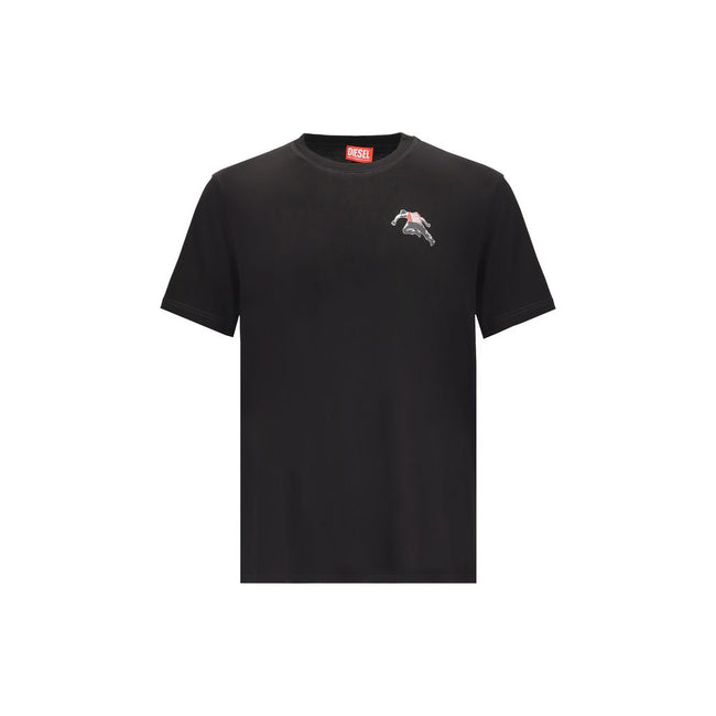 Black Cotton T-ShirtThe T-Adjust-T3 T-shirt by Diesel is a short-sleeved cotton tee featuring a classic crew neck. The design is enhanced by a graphic print and a logo detail, adding a modern, urban touch ideal for completing bold everyday looks. Season: