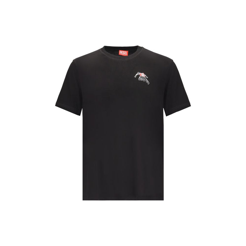 Black Cotton T-ShirtThe T-Adjust-T3 T-shirt by Diesel is a short-sleeved cotton tee featuring a classic crew neck. The design is enhanced by a graphic print and a logo detail, adding a modern, urban touch ideal for completing bold everyday looks. Season:
