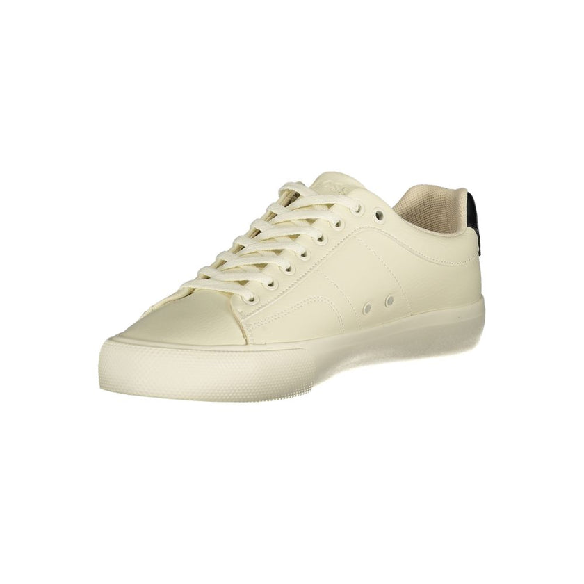 White Polyester Men Sneaker
