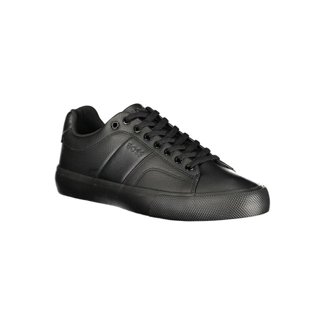 Black Polyester Men Sneaker