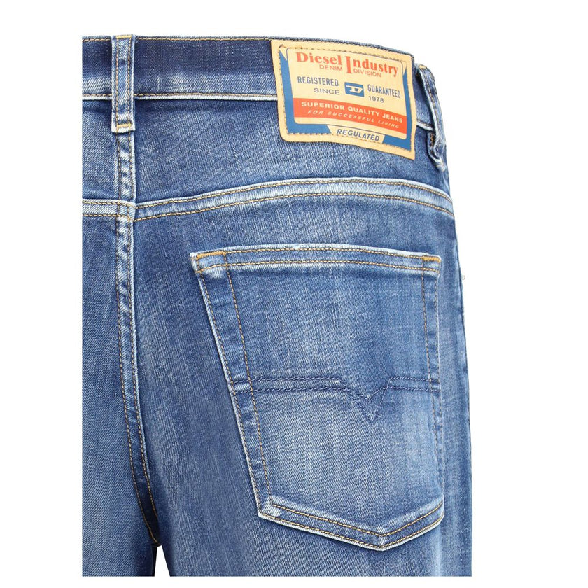Blue Cotton Slim Fit Jeans