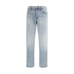 Blue Cotton Tapered Jeans